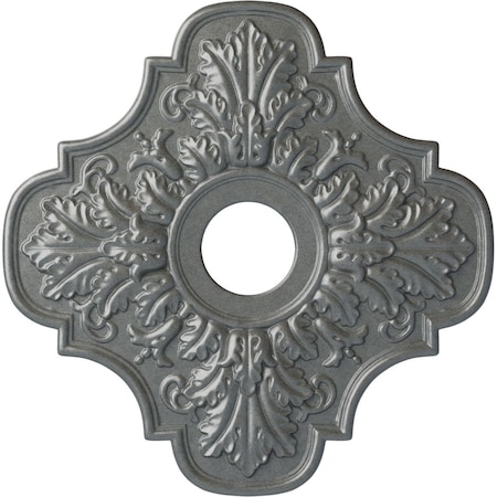 Ekena Millwork Peralta Ceiling Medallion (Fits Canopies up to 4 5/8"), 17 3/4"OD x 3 1/8"ID x 1"P, Platinum CM17PEPLS